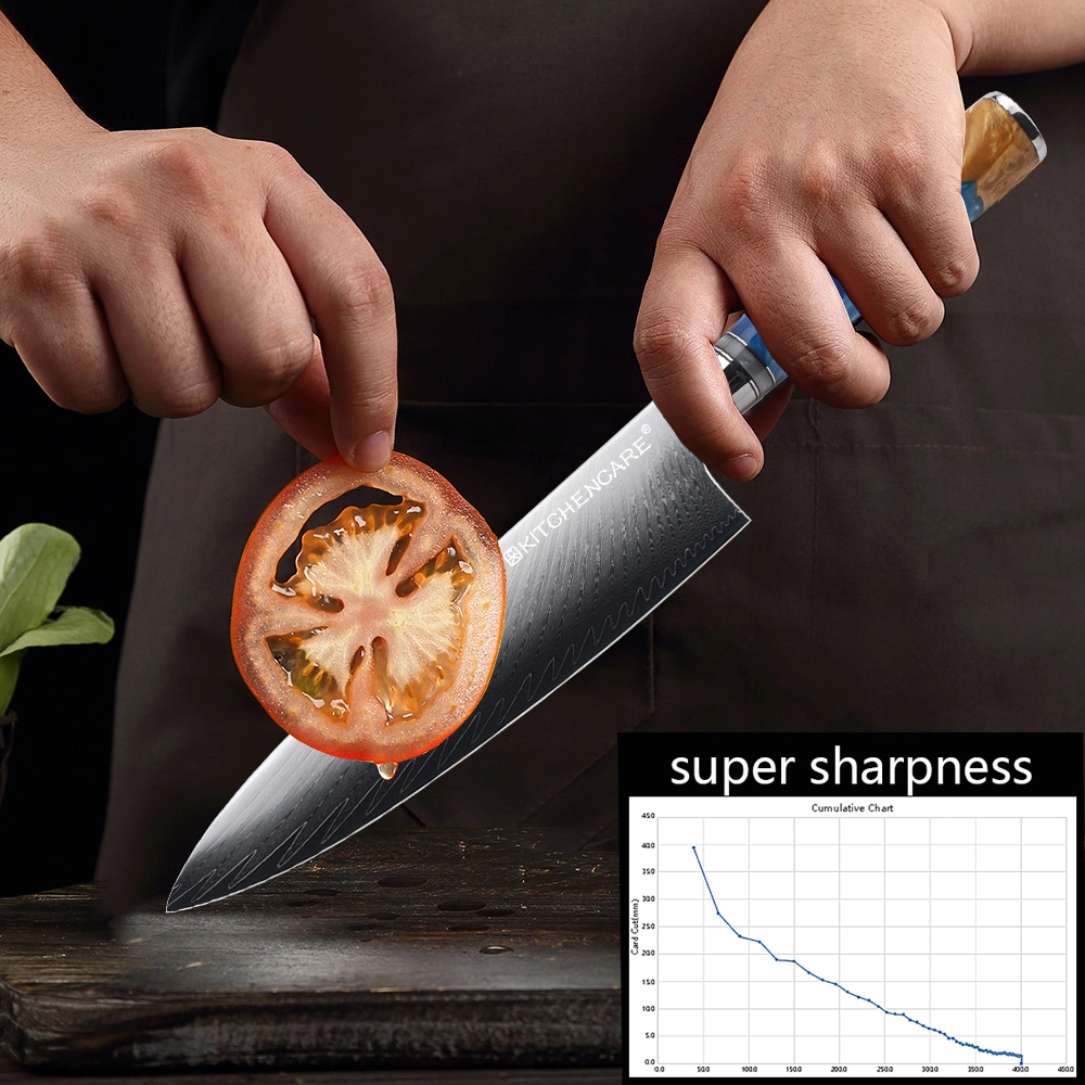 Kitchencare Damascus Steel Knife Set Messer 5PCS Kitchen Knives Set Kitchen Knife