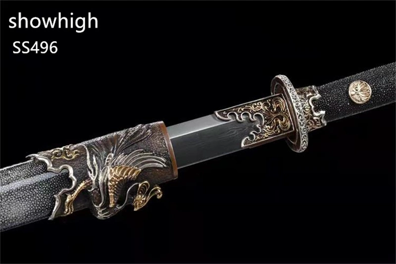 High Quality Chinese Dragon and Phoenix Damascus Sword for Collection Ss496