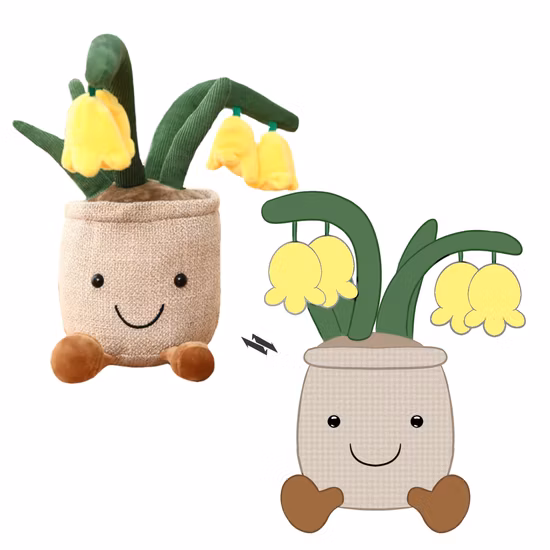 Decoration Potted Succulent Stuffed Mushroom Plush Toys Flower Green Plants Custom Plushie