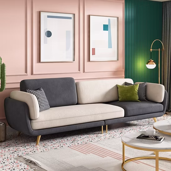 Luxury Modern Contemporary Villa Italian Living Room Set Fabric Corner Sectional Modern Divan Sofa Home Furniture